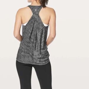 Lululemon Heathered grey and white essential tank